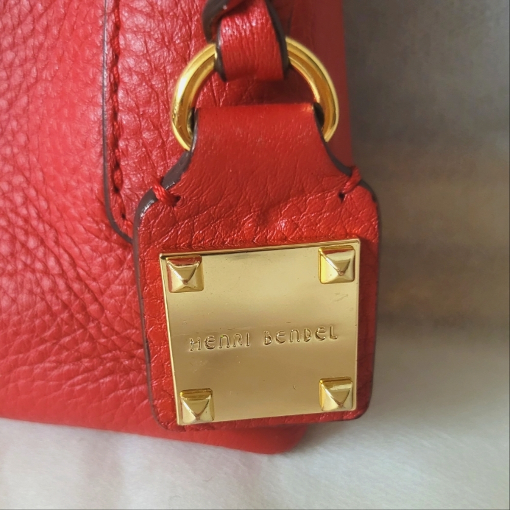 Henri Bendel Red Leather Chain Shoulder Bag - Picture 5 of 12